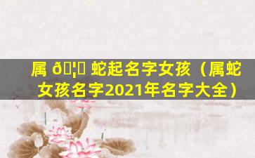 属 🦆 蛇起名字女孩（属蛇女孩名字2021年名字大全）